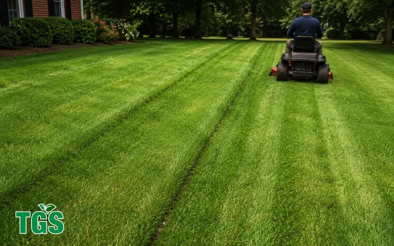 cutting grass in same Path